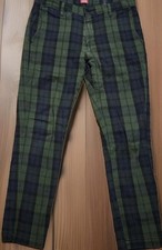Levis Men  s XX Chino Men  s 30 X 30 Standard Taper Blue Green Plaid Pants Warm