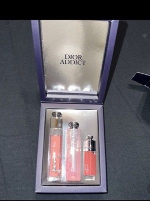 DIOR ADDICT 3-PIECE SET (001 Pink) Lip Glow Lip Maximizer & Mini