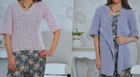 (21) Crochet Pattern - Ladies DK V-Neck Top & Waterfall Cardigan 32" - 46"