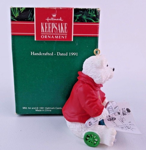 Vtg Hallmark Keepsake Ornament 1991 Dad Bear Assembling Toys Christmas - Picture 3 of 3
