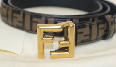 Fendi FF Brown Leather Belt Size 75/30 - NEW, READ! (Retail $490