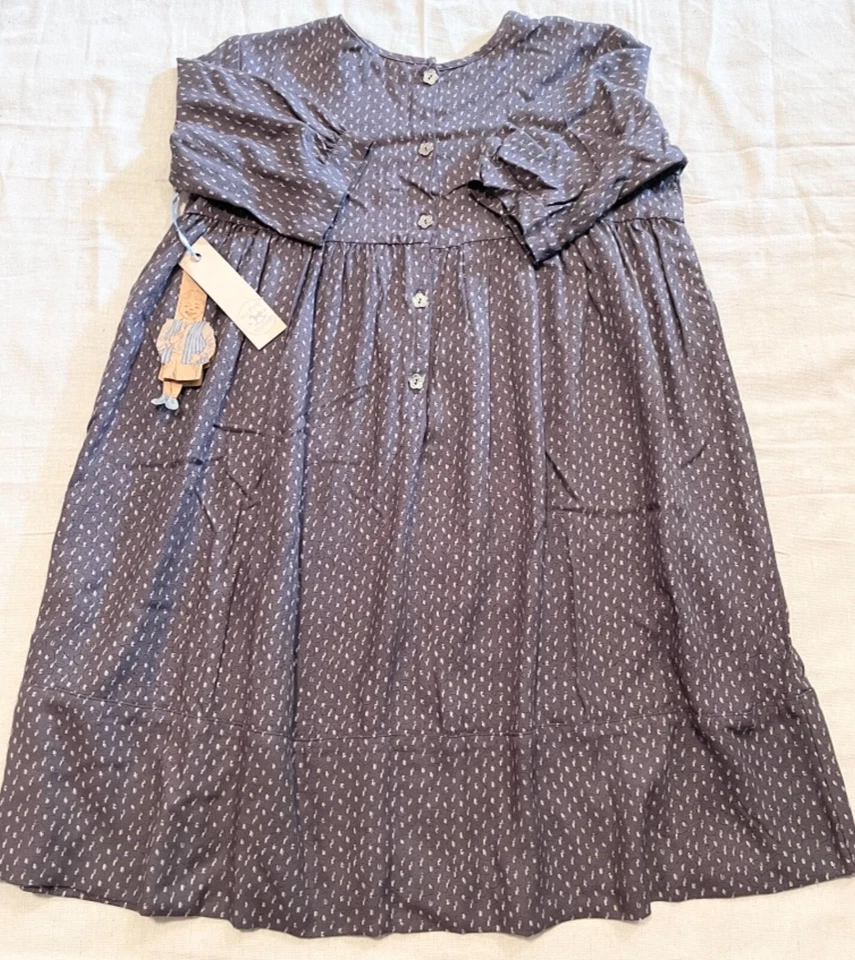 Nuevo con etiquetas Talla 8 Blu Pony Vintage Tove J. Vestido Azul Gris Bluebonnet Estampado Pradera Foto 3 de 3