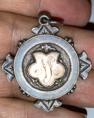 Sterling Silver English Castleton Moor Railroad Station Badge Fob Pocket Watch
