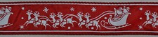 Wired Ribbon Christmas Red White Santa Claus Sleigh Holiday 1.5" Reindeer Bow