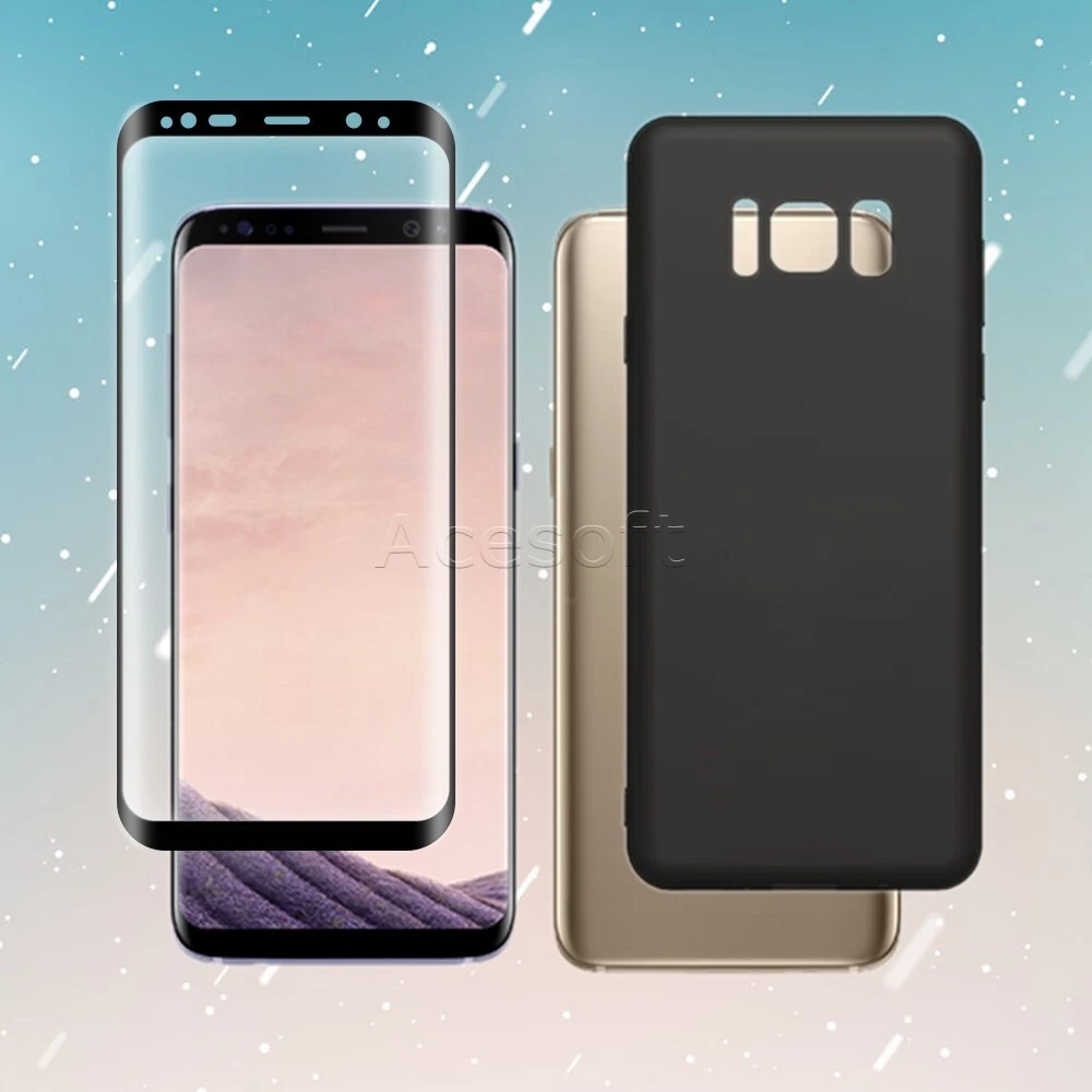 Shatterproof Screen Protector + TPU Case f Samsung Galaxy S8 SM-G950U CellPhone