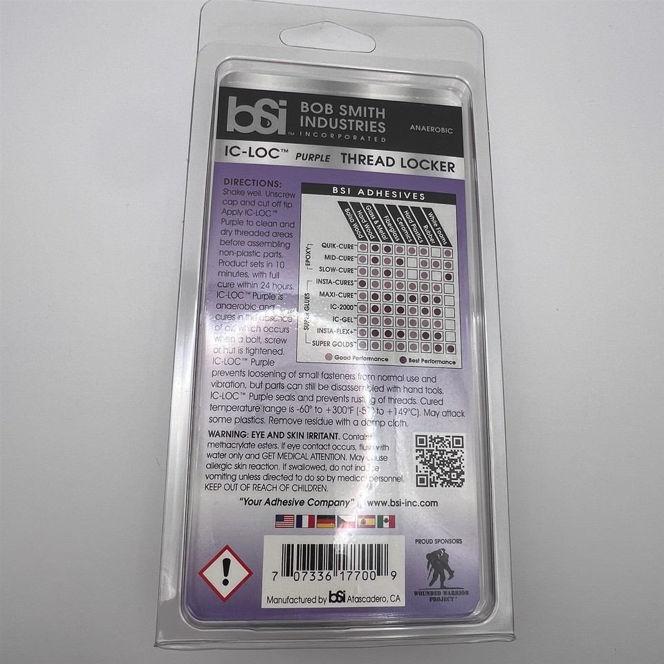 BSI 177 IC-LOC Purple Thread Lock Low Strength Removable 0.34floz/10mL ...