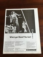 1977 VINTAGE 8.25X10.75 B&W PRINT Ad FOR SHURE MICROPHONES THE WHO ROGER DALTREY