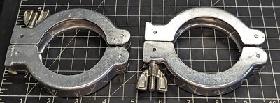 Lot Of (2) DN 50 ISO-KF Aluminum Pfeiffer 110BSR050 Vacuum Clamping Rings [A0B3]