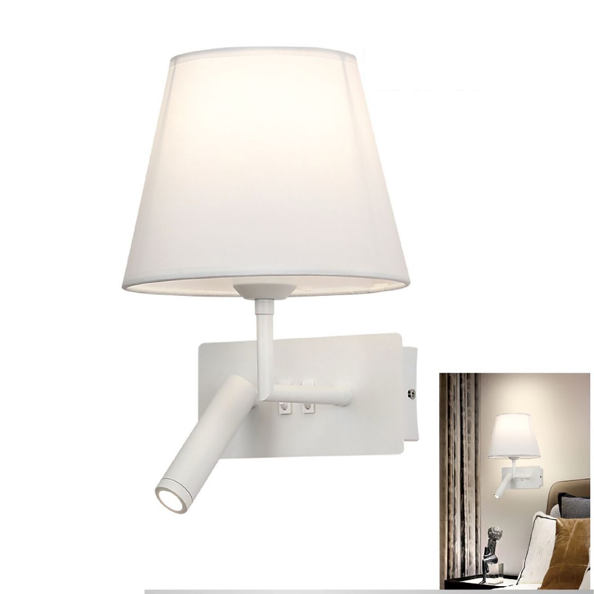 Applique LED 3W + E27 Bianca: Soluzione Illuminotecnica Moderna
