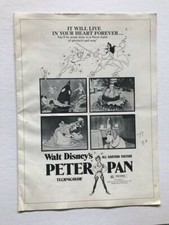 PETER PAN pressbook R70s Walt Disney animated cartoon