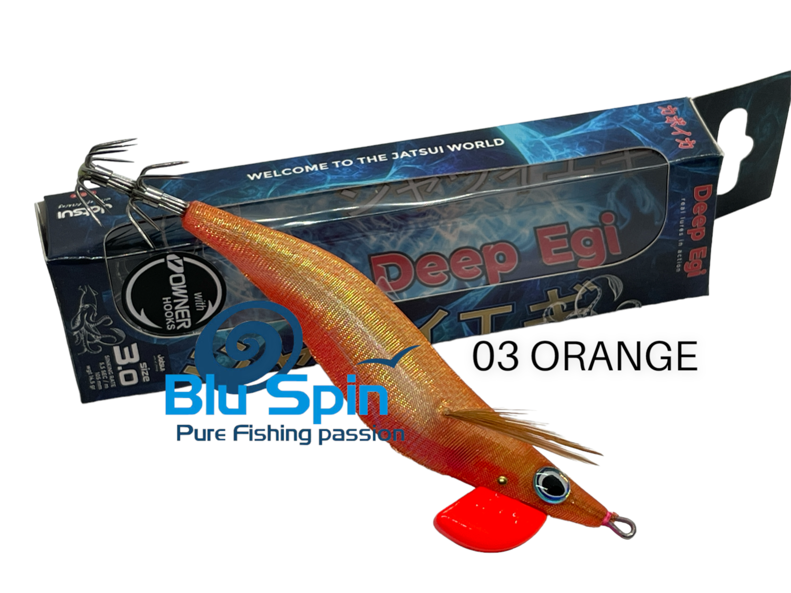 NEW TOTANARA JATSUI DEEP EGI WITH OWNER HOOKS SQUID JIG 14.5gr 3.0 COL:03 ORANGE
