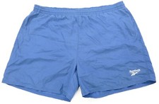 Rare Vintage REEBOK Spell Out Logo Swimming Trunks Shorts 90s Blue Size XL