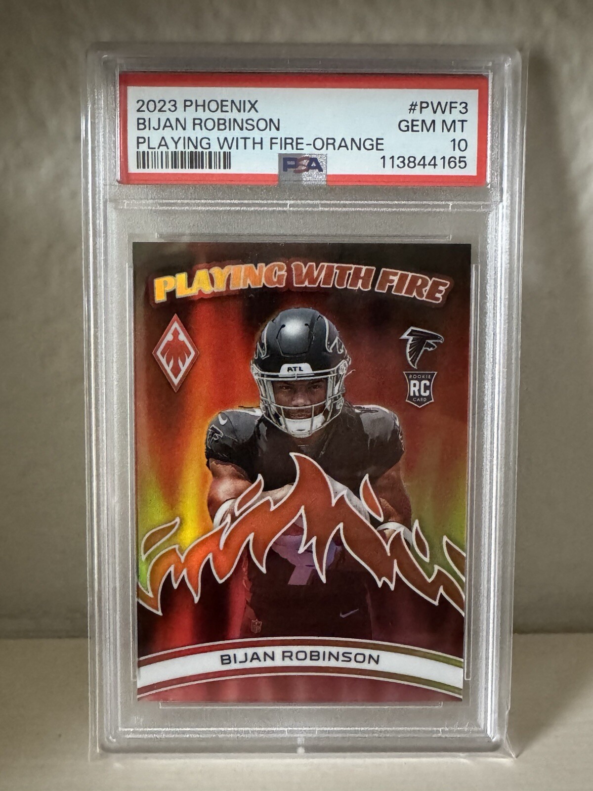 Bijan Robinson Panini Phoenix Playing With Fire #PWF3 Orange