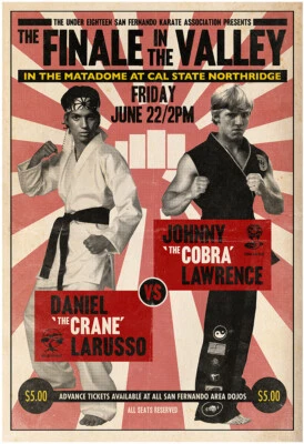 1984 The Karate Kid Daniel Larusso VS Johnny Lawrence Fight Poster Cobra Kai 🐍