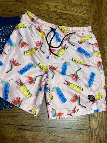 Board Shorts Swim Trunks Boating Mens Size Med. Blue Paint Splatter, Hawaiian - Picture 2 of 9