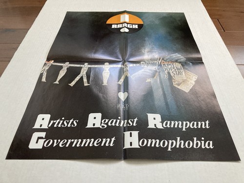 ARTISTS AGAINST RAMPANT GOVERNMENT HOMOPHOBIA POSTER AARGH MAD LOVE VTG 80S LGBT - Picture 7 of 15