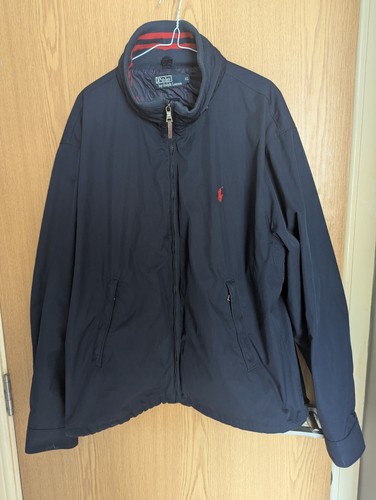 Vintage Polo Ralph Lauren Retford Mens Blue Hidden Hood Windbreaker Jacket - Picture 2 of 10
