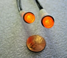 2) Leecraft Amber Hi-Hat Tineon 3600 Neon 5/16" Press-Fit 125V AC Panel Lights