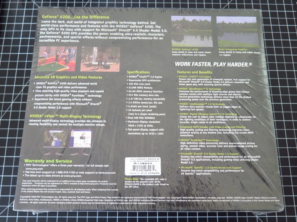 PNY GeForce 6200 512MB 8x 4x AGP Video Graphics Card VCG62512SAEB VCG62512APB - Image 2 of 4