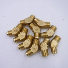 10 pk Parker Male 45� Brass Elbows For 1/2" Tubes, Flared x MNPT, 159F-8-8