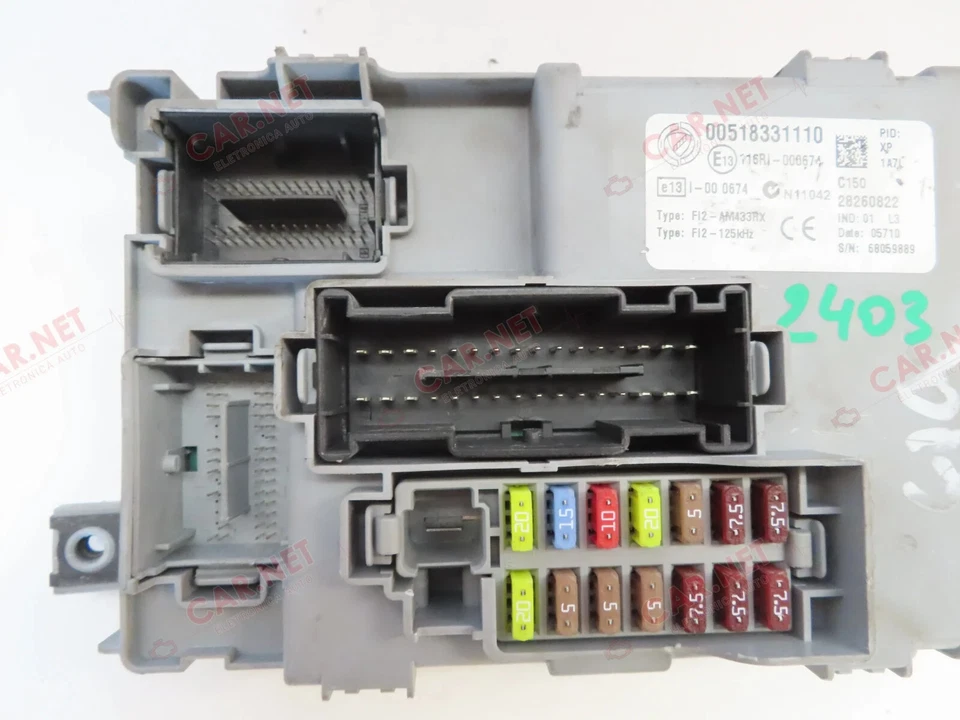 00518331110 CENTRALINA BODY COMPUTER BCM FIAT DOBLO 263 DELPHI 28260822 TYPE FI2 - Imagen 3 de 4