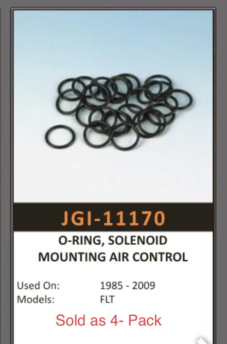 Junta tórica de control de aire solenoide James Gasket 11170 Harley Davidson (paquete de 4) Foto 2 de 2