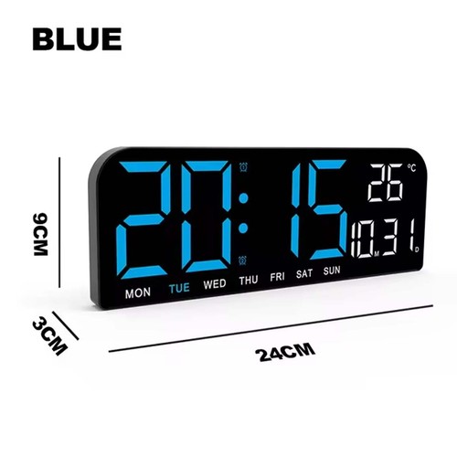 10" Large LED Digital Wall Desk Clock Dual Alarm Clock with Calendar Temperature - Picture 16 of 26