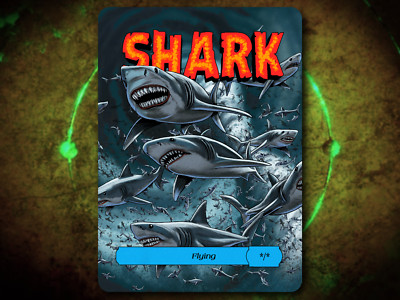 Flying Shark Full Art Token [by Darkside Tokens] Magic the Gathering MTG!