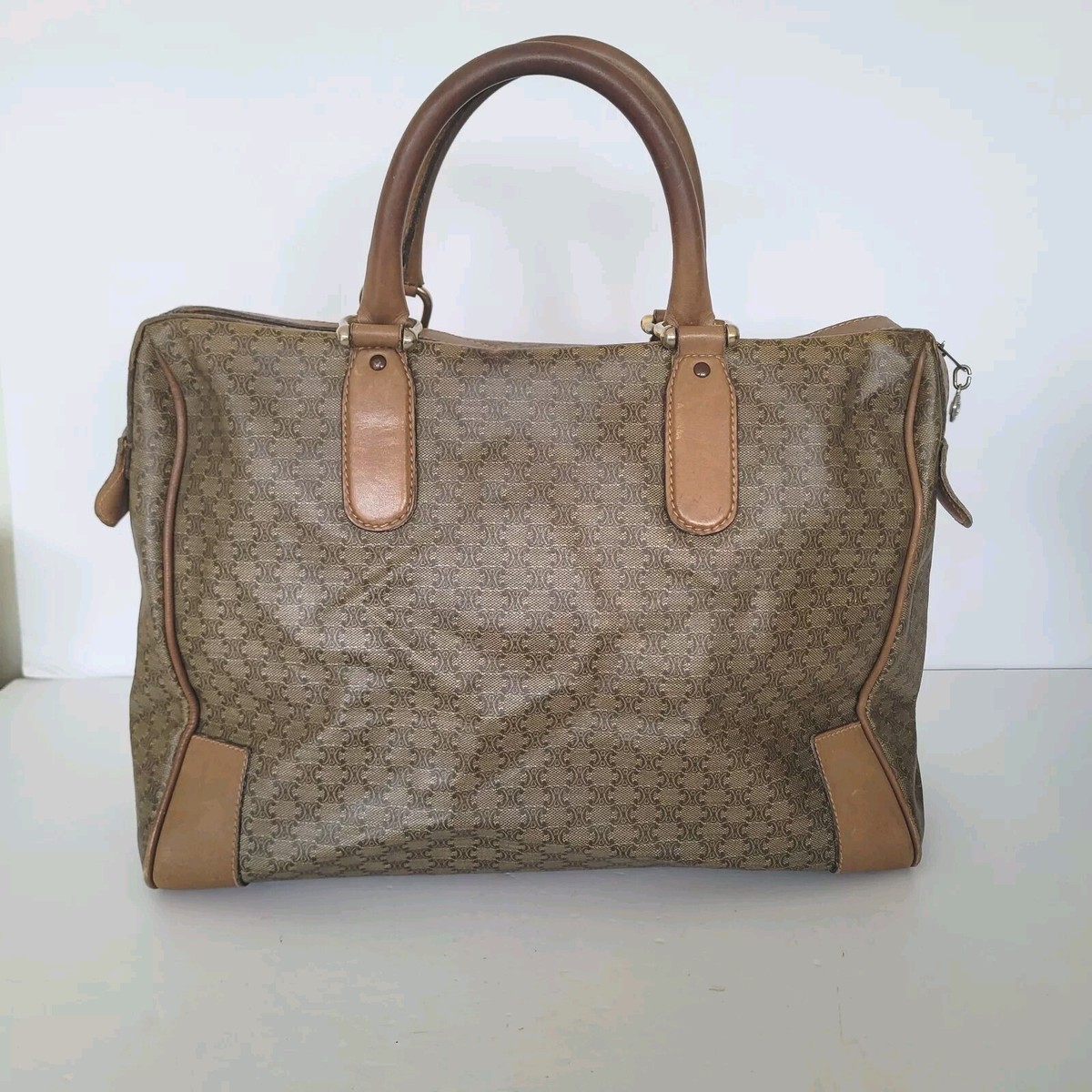 【CELINE】vintage celine black macadam large★ボストンバッグ CELINE セリーヌ マカダム ボストンバッグ ブラック ヴィンテージ