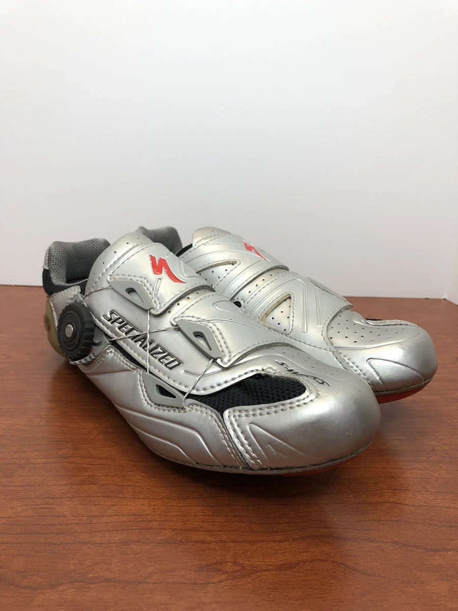 Specialized BG S Works Carbon Fact Road Cycling Shoes Silver Red