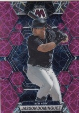 JASSON DOMINGUEZ /17 CHRONICLES MOSAIC PINK VELOCITY REFRACTOR RC YANKEES 2023