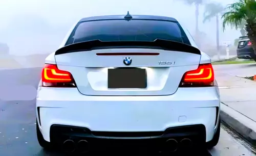 BMW 1 Series Coupe E82 1M Gloss Black Rear Hick Kick PSM Ducktail Spoiler Wing - Picture 9 of 9