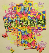 CHRISTIAN OUTFITTERS GOD LOVES ME JESUS INSPIRATIONAL SHIRT 1120