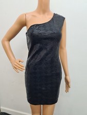 Forever 21 Black Sequin Dress One Shoulder Short Size S