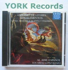 ANTONIO DE LITERES - Los Elemetos EDUARDO LOPEZ BANZO Ayre Espanol - Ex CD DHM