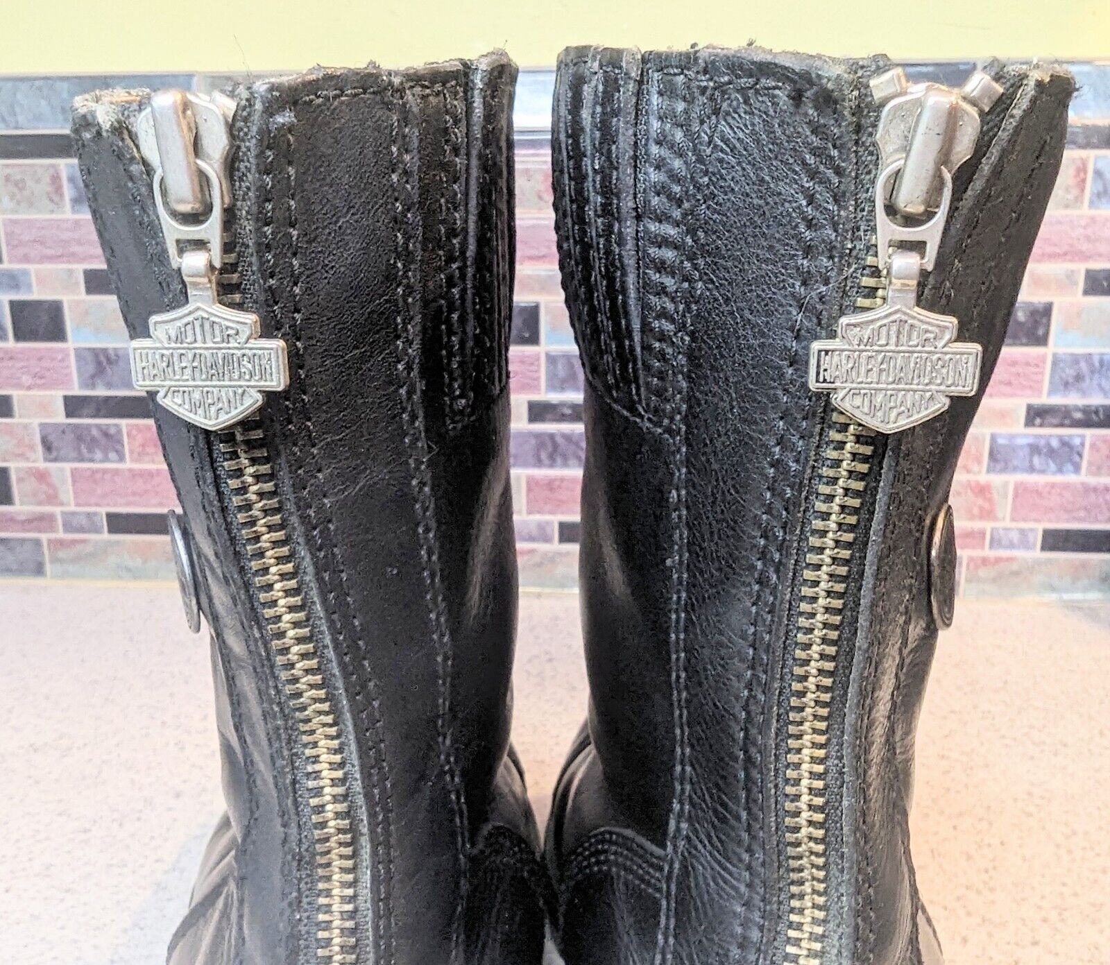 Harley Davidson Leather Zipper Boots Women’s Size… - image 5