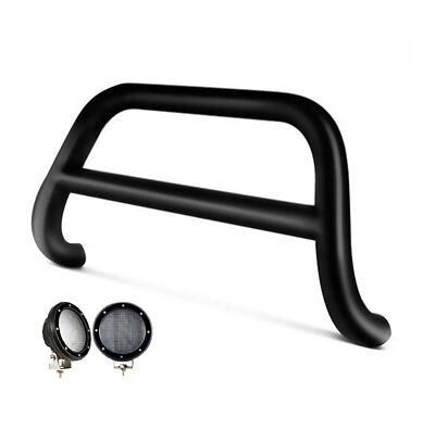 Black Horse A Bar Push Bar No Skid Black w/5.3''LED Fits 2022-2024 Infiniti QX60