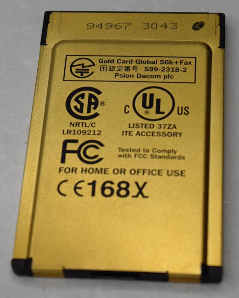 Psion Dacom Global 56k Fax & Modem Gold Laptop PC Card (LR109212) - Image 2 of 4