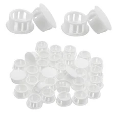 30 Pcs 16mm (5/8") Plastic Hole Plugs, White Flush 5/8" / 16mm White - 30pcs