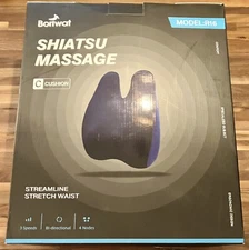 Borlwat R16 Shiatsu Massage Cushion with Heat Back Neck 3 Speeds 4 Nodes - New