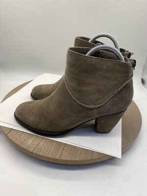 STEVE MADDEN Milaan Brown Suede Leather Zip Ankle Boots