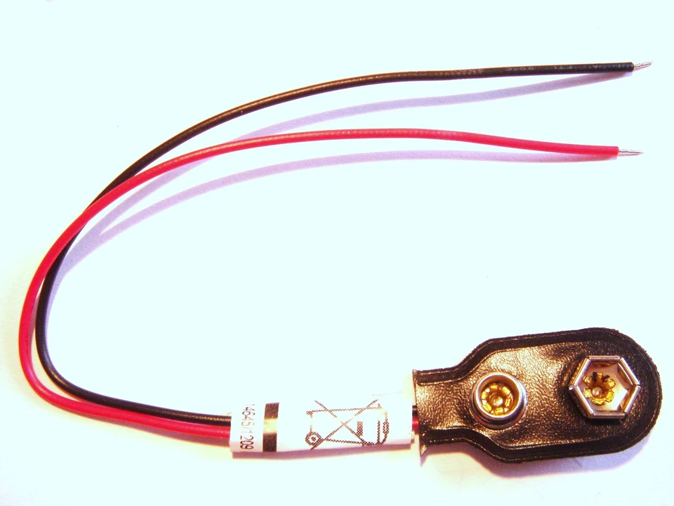 10x  Anschluss Clip Batterie Clip 9V Block Leitung #10-21/b#124b — 第 2/4 张图片