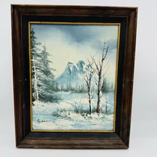 OIL PAINTING WINTER LANDSCAPE Gordon FRAMED ON CANVAS 8”x10”