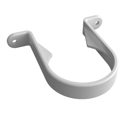 FLOPLAST GUTTERING 68mm DOWNPIPE CLIP x10 uPVC Plastic White Round - Freefoam Freeflow