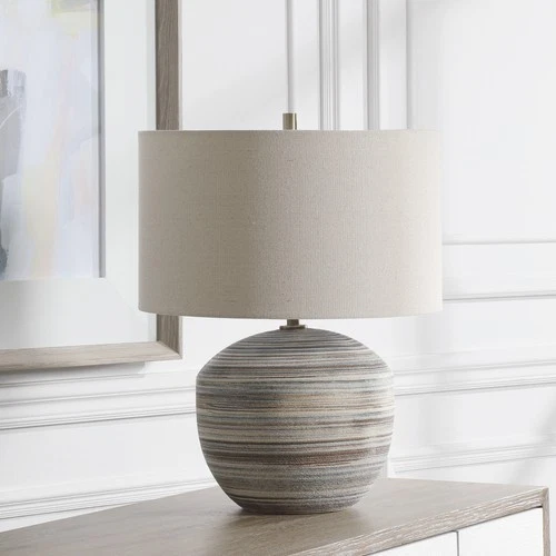 Uttermost 28441-1 Prospect 22" Tall Ceramic Table Lamp - Striped - Picture 3 of 6