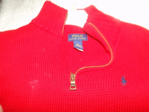 RALPH LAUREN BOY RED HALF ZIP SWEATER SIZE 6