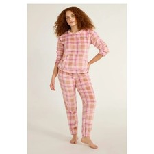 PINK Women  s Crew Neck Plush Pajama Set SIZE MEDIUM