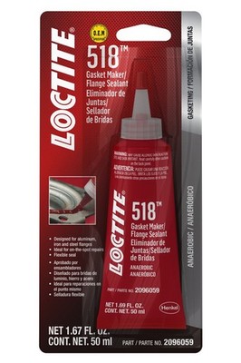 Loctite Sealant - Gasket Maker 518 - Silicone - Anaerobic - 50 ml Tube - Each