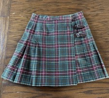 RARE Vintage Ralph Lauren Plaid Pleated 100 Wool Kilt Wrap Skirt Size 14