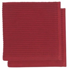 Now Designs Ripple Dishcloth, Carmine - Set of 2 (196475)